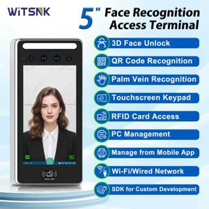 5.0인치 금속 방수형 얼굴 인식 출입통제 단말기, 얼굴인식 출입  4G 네트워크 지원, HD 터치스크린, IP65 방수 등급, 클라우드 및 모바일 앱 연동, 사무실과 야외 모두 사용 가능한 바이오메트릭 근태 관리 시스템.