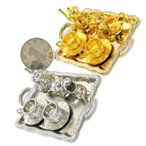 10Pcs 1: 12 인형 집 미니어처 가구 액세서리 식사 도자기 금속 차 컵 플레이트 모델 인형 집 장식 척 장난감 세트