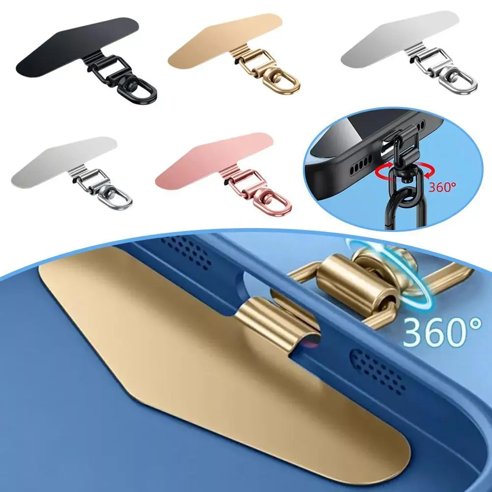 휴대 전화 매는 밧줄 클립 강철 초박형 손실 방지 가스켓 강력한 스티커 금속 로프 조각 연결 뒤로 분실 방지