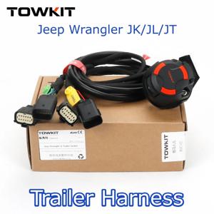 지프 랭글러 JK JL 트레일러 와이어링 하네스, Eur 13/7 핀 트레일러 RV 후미등 신호, 호주 12 7 핀 지프 글래디에이터 JT