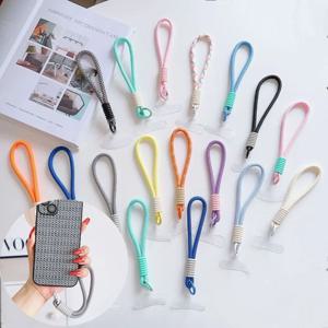 1개 유니버설 휴대폰 스트랩 탈부착 가능 낙하 방지 행잉 링 코드 패치 포함 짧은 로프 팔찌 폰 케이스