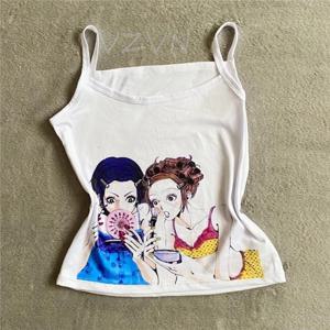 멜빵 포함 빈티지 크롭탑, 하라주쿠 여성 의류, 탱크 & 카미스 탑, Y2k 탑, 섹시한 여성 의류, 90 년대 의류