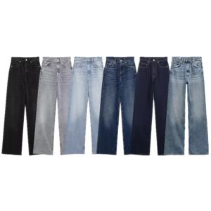 2025년 봄 여성 슬림핏 다용도 하이웨이스트 롱 와이드 레그 진 신상품 패셔너블 캐주얼 하이웨이스트 롱 팬츠