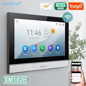 Tuya WiFi 인터콤 모니터 7인치/10인치 터치스크린 4선식 동작 감지 HOMSECUR HD 1080P 비디오 도어폰 스마트 홈 보안