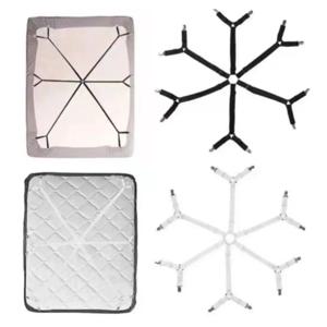 12 클립 조정 가능한 탄성 침대 시트 홀더 매트리스 클립 패스너 커버 담요 미끄럼 방지 고정 스트랩 그리퍼