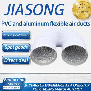 흰색 배기 호스 환기 알루미늄 호스가 있는 유연한 파이프 호스 레인지 후드 환기 팬 호스 환기 파이프 유연한 알루미늄 파이프 난방 냉각 환기 및 배기 파이프 Hvac 파이프 신선한 공기 시스템 난방 엔지니어링 호스 알루미늄 호일 Pvc 복합 호스 환기 팬 배기 팬 욕실 욕실 신선한 공기 배기 배기