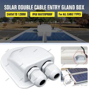 Yuanjoy 태양광 케이블 엔트리 글랜드 방수 이중 커넥터 커버, 플라스틱 브래킷 듀얼 엔트리 하우징 (RV 카라반 보트 패널용)