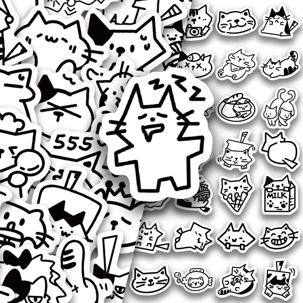100Pcs 귀여운 고양이 스티커 Kawaii 고양이 데칼 전화 노트북 가방 노트북 스케이트 보드 방수 스티커