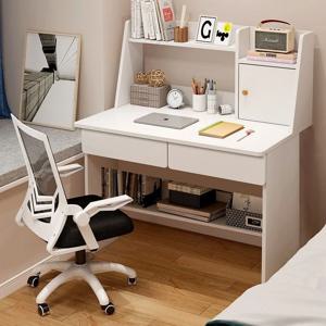 다용도 사무실책상 컴퓨터 책상 80/100*60*109CM 화이트 책상 공부용 책상 학생용 책상 1인용 책상  수납선반 책상