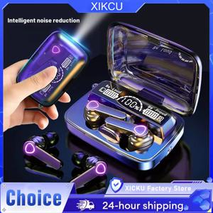 오리지널 M19 블루투스 헤드셋 무선 인이어 스포츠 지능형 터치 LED 디스플레이 미러 창고 충전 보조 배터리 이어폰