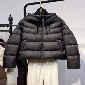 여성용 후드 숏 다운 코튼 재킷 2025 겨울 신상 루즈 슬림핏 한국 스타일 아우터웨어 두꺼운 긴 소매