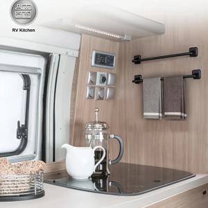 2피스 천공 알루미늄 수건걸이 RV 및 캠퍼밴 욕실 주방 수건 보관 랙에 적합