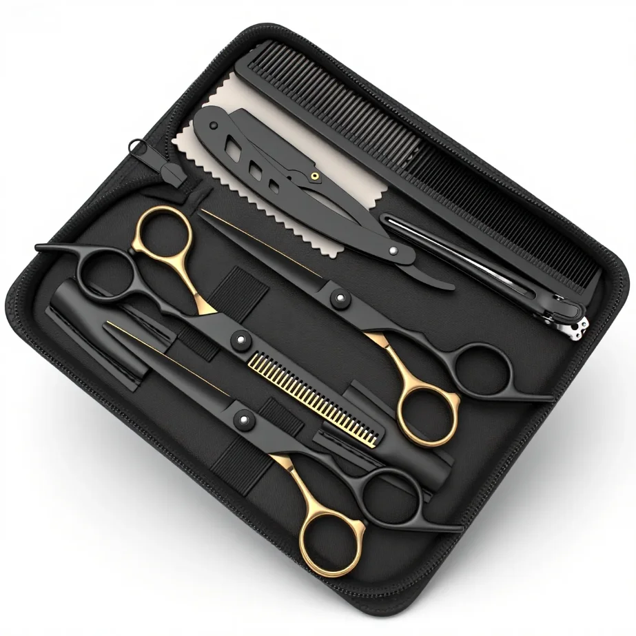 헤어 가위 전문 고품질 - 일본 강철 440C 이발사 가위, 미용 가위, 헤어 커팅 가위, Sharp Bl
