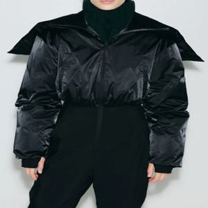 여성 겨울 트렌디 스키웨어 점프수트 후드 코튼 따뜻한 재킷 패션 스트레이트 와이드 레그 2025 신상 따뜻한 두꺼운 여성 세트 의류