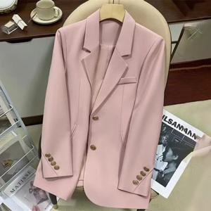가을 긴 소매 싱글 브레스티드 블레이저, 2023 패션 블레이저, 캐주얼 코트, 겨울 재킷, 여성 아우터