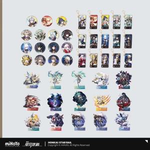 썬시아 혼카이 스타 레일 공식 상품 미호요 오리지널 정품 파괴의 길 배지 아크릴 스탠드 키체인 카엘루스