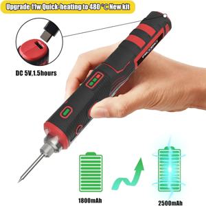 전문가용 무선 납땜 인두기 1800mAh 충전식 휴대용 전자제품 용접 도구 키트