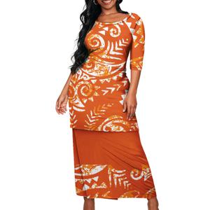 여성 플러스 사이즈 사모아 풀레타시 폴리네시안 트라이벌 토니아 교회 드레스 아시아 및 태평양 섬 드레스