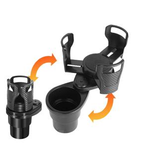 차량용 회전식 컵홀더, 차량 센터 콘솔 음료 홀더, 2단 수납 랙 컵홀더