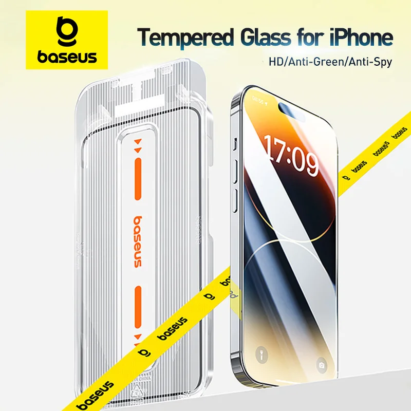 iPhone 15 14 13 Pro Max용 Baseus 화면 보호기 iPhone 15 Pro Plus용 Corning Glass 안티 스파이 전체 강화 유리 보호