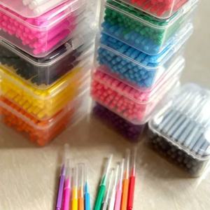 80개입/박스 I형 치간 칫솔 0.6-1.5mm 치아 사이 청소 구강 관리 교정용 I형 치실