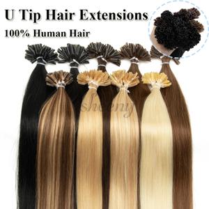 네일 U 팁 헤어 익스텐션 실제 인간 헤어 스트레이트 캡슐 케라틴 헤어 익스텐션 천연 퓨전 헤어 익스텐션 30g/팩