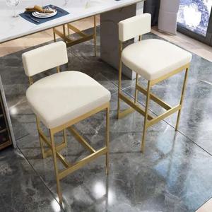 베이지 바 의자 하이 카운터 라이브러리 화장대 메인스테이 바 의자 강화 다리 Sgabello Cucina Alto 레스토랑 가구