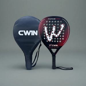 Cwin 패들 라켓 탄소 섬유 소프트 EVA 페이스 성인용 전문 훈련 테니스 패들 라켓 (Padel Shovel Protector 포함)