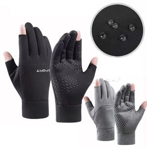 겨울 방수 낚시 남자 장갑 여자 사이클링 따뜻한 안티 슬립 야외 스포츠 노출 두 손가락 터치 스크린 장갑