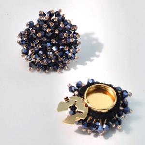 2PCS 우아한 버튼 커버 수제 비즈 크리스탈 커프링크스 여성용 셔츠 버튼 클립 쥬얼리 장식 액세서리