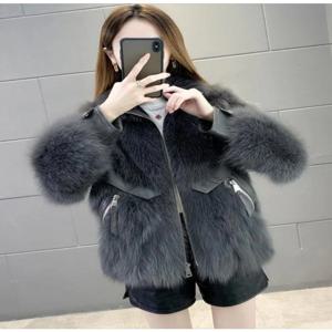 2025년 신상 여성용 숏 퍼 코트 두꺼운 슬림핏 가을 겨울 심플한 대형 코트 주머니 손수건 포함 우아한 분위기