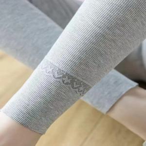 하이웨이스트 코튼 레깅스 여성용 가을 겨울 신축성 있는 9부 포켓 손수건 큰 사이즈 타이트 핏 바지