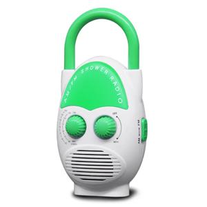 JAJA 미니 AM FM 휴대용 샤워 라디오 방수 스피커 욕실 라디오 조정 가능한 볼륨 삽입 카드