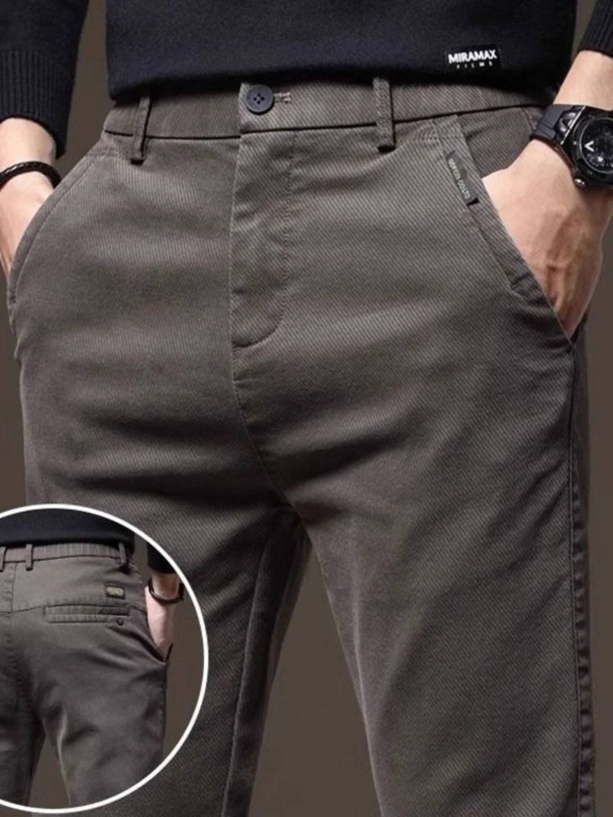 가을 고급 캐주얼 바지 남성용 내구성 다용도 비즈니스 웨스트 팬츠 트렌디 루즈 스트레이트 롱 팬츠 남성용