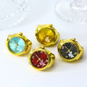 1p 손가락 반지 크리에이티브 미니 새로운 하이 엔드 골드 폭발성 라운드 회중시계 남성과 여성을위한 맞춤형 시간