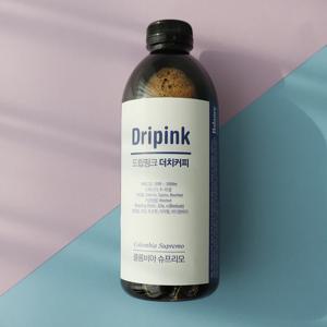 드립핑크 콜롬비아 500ml x 4병 더치커피(콜드브루)원액 귤 초콜렛 아몬드 사과