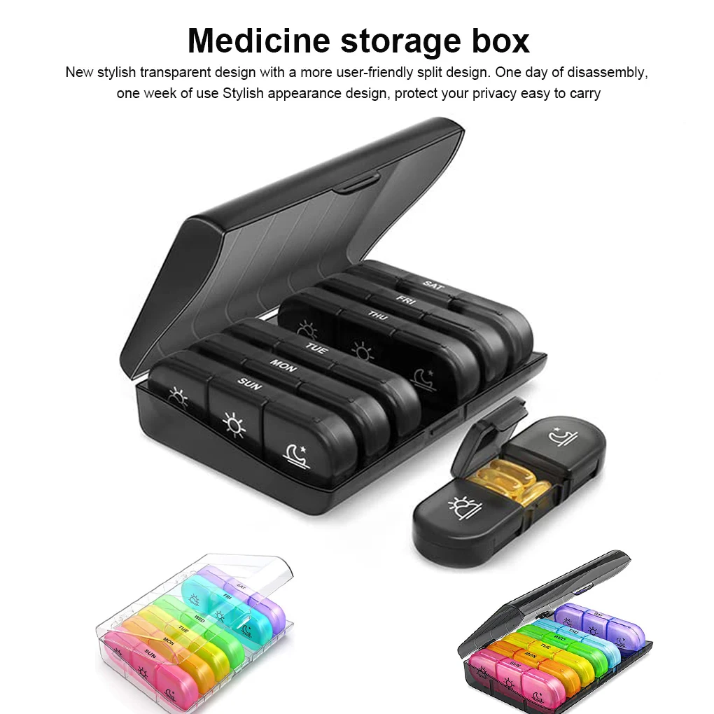 주간 알약 케이스 7 일 휴대용 21 그리드 태블릿 홀더 보관 비타민 의학 홈 야외 여행 약물 주최자 컨테이너