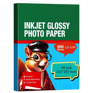 100매 A4 단면 광택 사진 용지 8.3X11.7 인치 120gsm 잉크젯 프린터용 사진 용지 메뉴 전단지 인쇄용