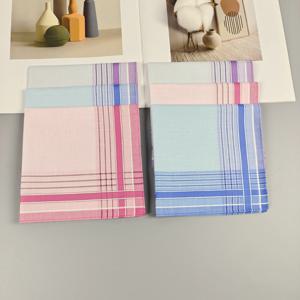 얇은 느낌 29cm/11.4인치면 신선한 줄무늬 시리즈 작은 손수건 세련된 장식 부드럽고 땀 흡수 3/6PCS