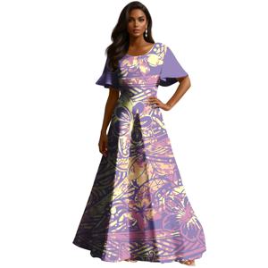 럭셔리 디자인 여성 캐주얼 드레스 맞춤 하와이안 사모아 프린트 폴리네시안 트라이벌 이브닝 드레스 아일랜드 플러스 사이즈 파티 드레스