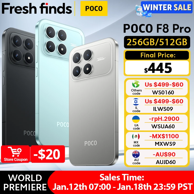 【월드 프리미어】POCO F8 Pro 5G 글로벌 버전 스마트폰 스냅드래곤 ®   8 엘리트 6.59인치 120Hz 하이퍼RGB AMOLED 디스플레이 6210mAh NFC