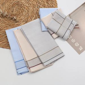 3/6개 남성용 순면 손수건 정장 포켓 타월 밝은 색상 땀 닦는 작은 정사각형 스카프 체크무늬 얇은 40cm