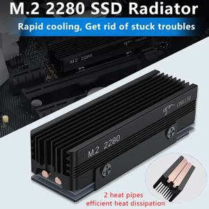 COOLLEO M.2 2280 SSD 방열판(14.8W/MK 열 패드 포함) 2 히트 파이프 M.2 NVMe 2280 SSD 쿨러용 솔리드 스테이트 드라이브 라디에이터