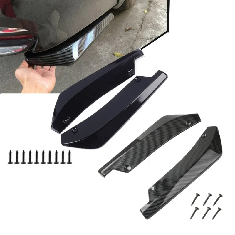 2P 리어 범퍼 립 디퓨저 스플리터 범용 자동차 스포일러 사이드 스커트 확장 프로텍터 키트 자동차 액세서리 외장 스타일링