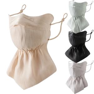 여성용 아이스 실크 페이스 커버 자외선 차단 빠른 건조 통기성 선스크린 반다나 UPF50+ 귀걸이형 스카프