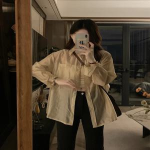 여성용 아이스 실크 자외선 차단 셔츠 가벼운 에어컨 외투 여름 2024 패션 다용도 루즈핏