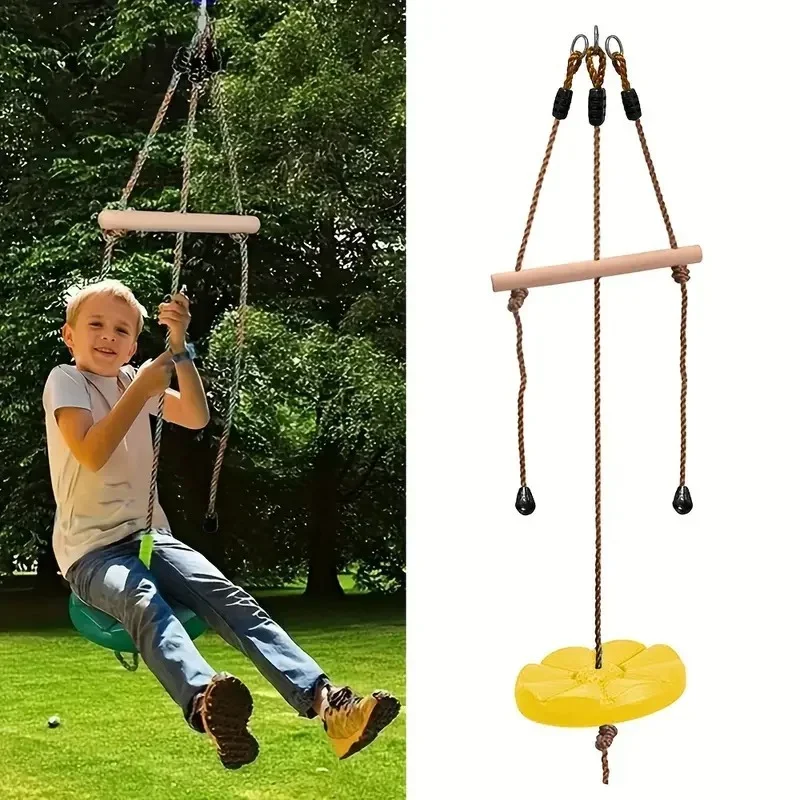 어린이 디스크 스윙 몽키 폴 꽃잎 모양 스윙 실내외 뒷마당 장난감 플라스틱 디스크 스윙 어린이 운동 기구