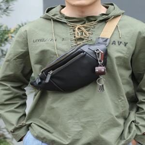 남성용 가슴 가방 가죽 크로스바디 백 스포티 캐주얼 허리 가방 숄더백 트렌디 브랜드 남성용 휴대폰 가방