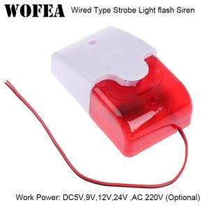 120 DB 플래시 LED 스트로브 라이트 유선 사이렌 12V/5V /24V /220V Wifi GSM PSTN 홈 보안 음성 도난 경보 시스템 작동