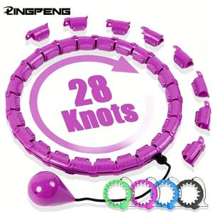 성인을 위한 스마트 스포츠 후프 가중 운동 후프 조절 가능한 무게, 가정용 피트니스 체육관 장비를 갖춘 쉬운 분리형 디자인